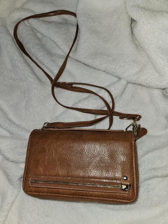None Handbags - Womans Brown Small Wallet Crossbody Purse